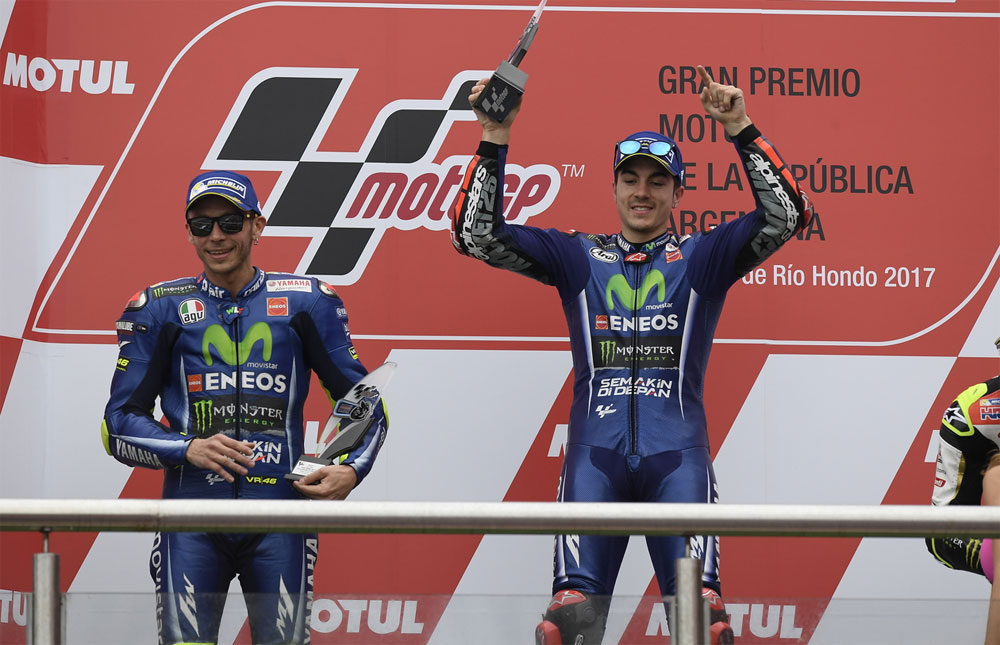 Yamaha obtuvo un 1-2 con Viñales y Rossi