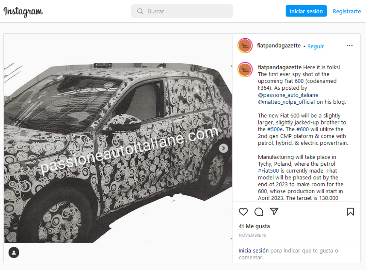 Fiat 600 SUV instagram