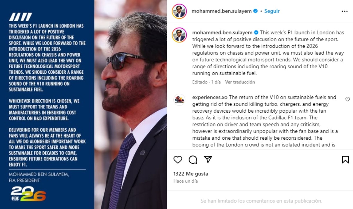 Mohammed Ben Sulayem motores V10 F1