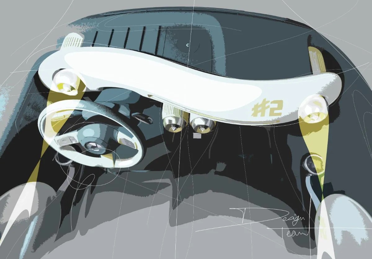 smart #2 interior boceto 