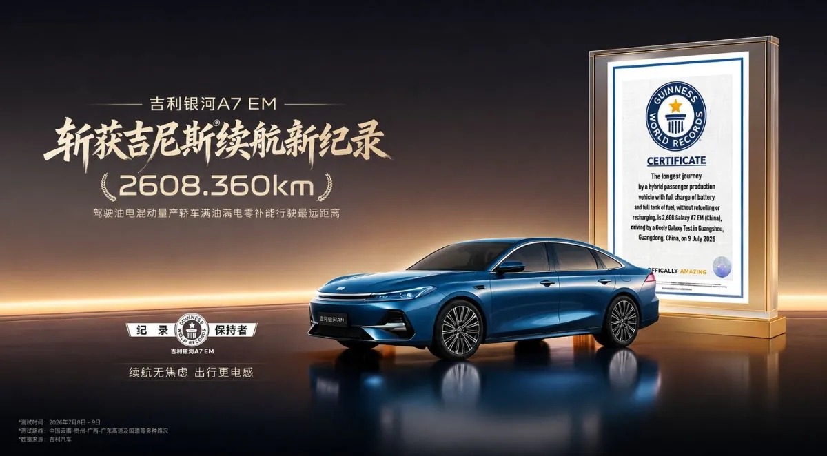 Geely Galaxy A7 récord Guinness