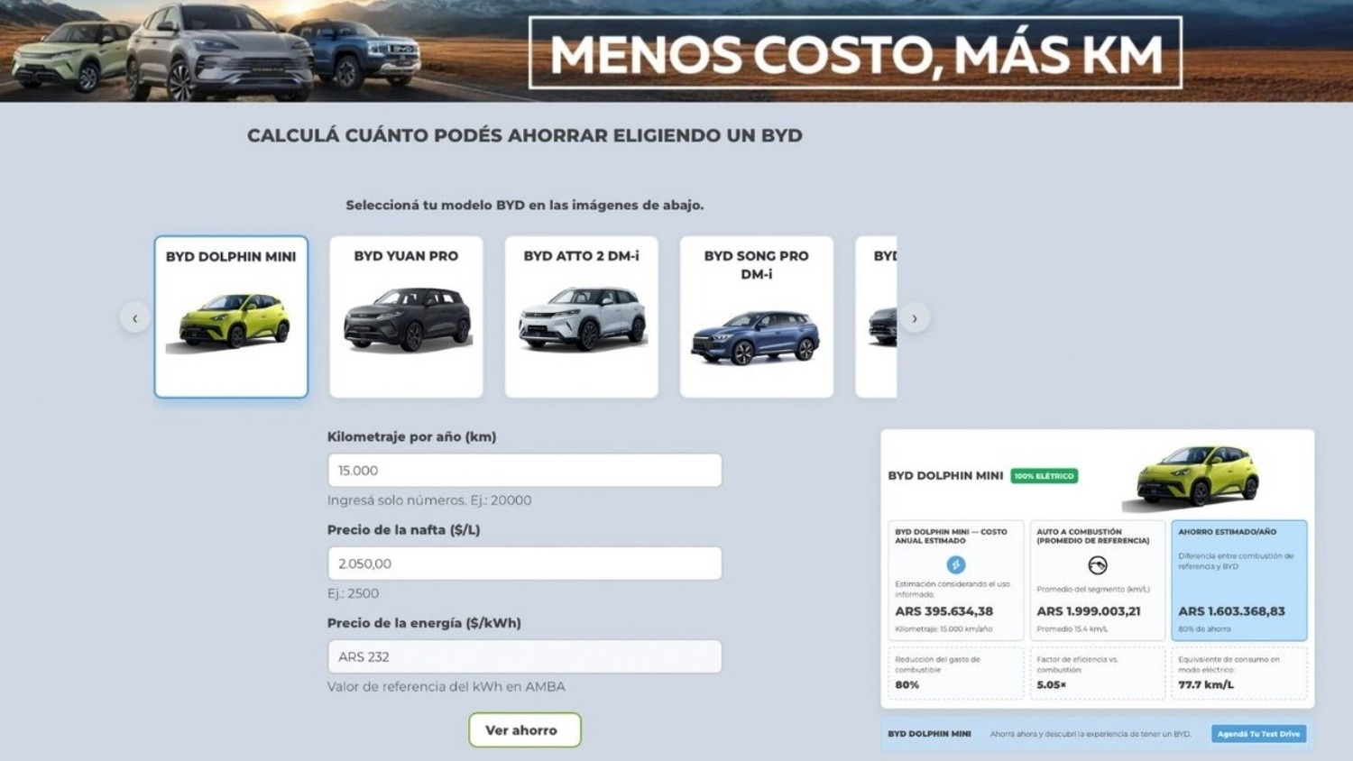 BYD Calculadora de ahorro